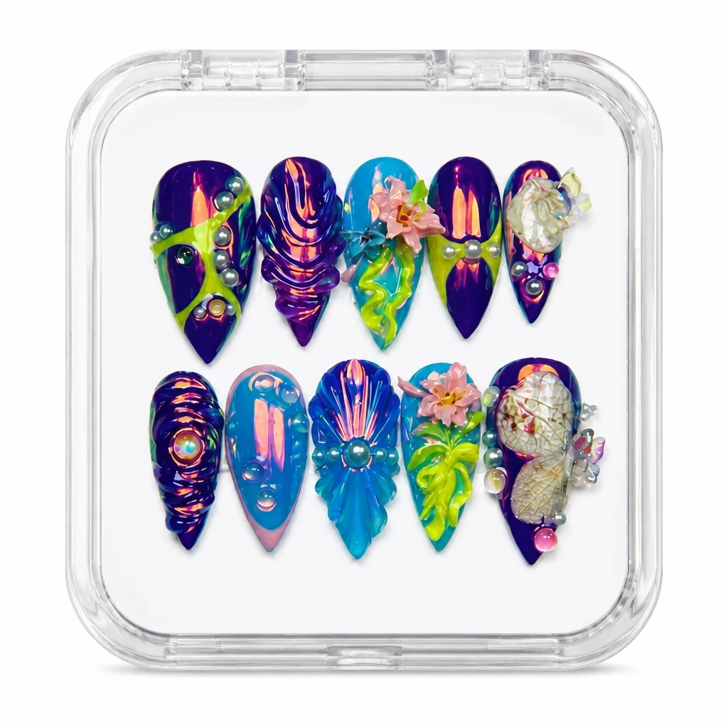 Press-on Nails Wholesale $14.90 Cyber Bloom by Yabe Vietnam