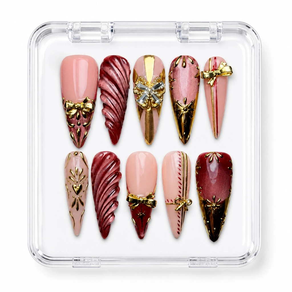 Press-on Nails Wholesale $14.90 Crimson Velvet Royalty by Yabe Vietnam