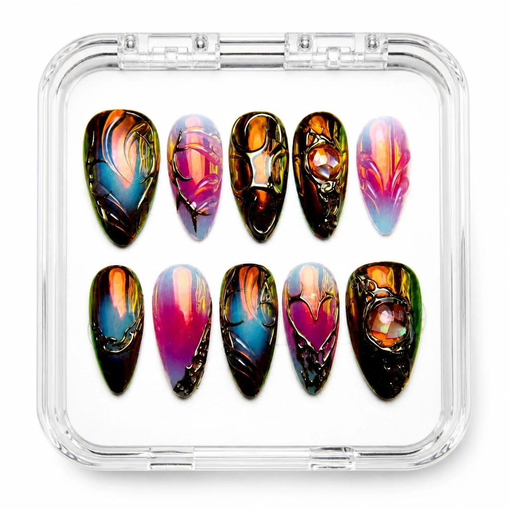 Press-on Nails Wholesale $14.90 Cosmic Inferno by Yabe Vietnam