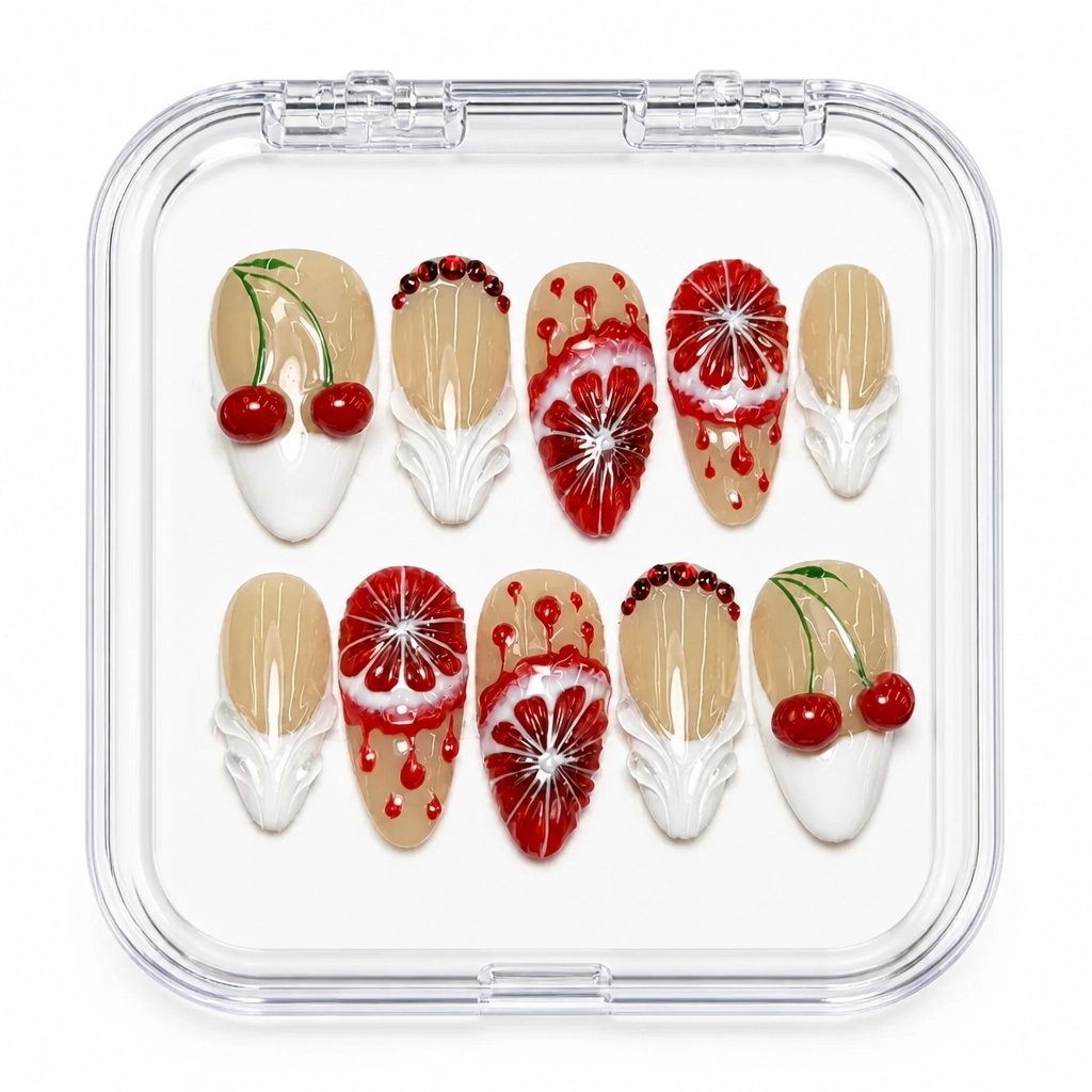 Press-on Nails Wholesale $14.90 Cherry Blood Stiletto by Yabe Vietnam