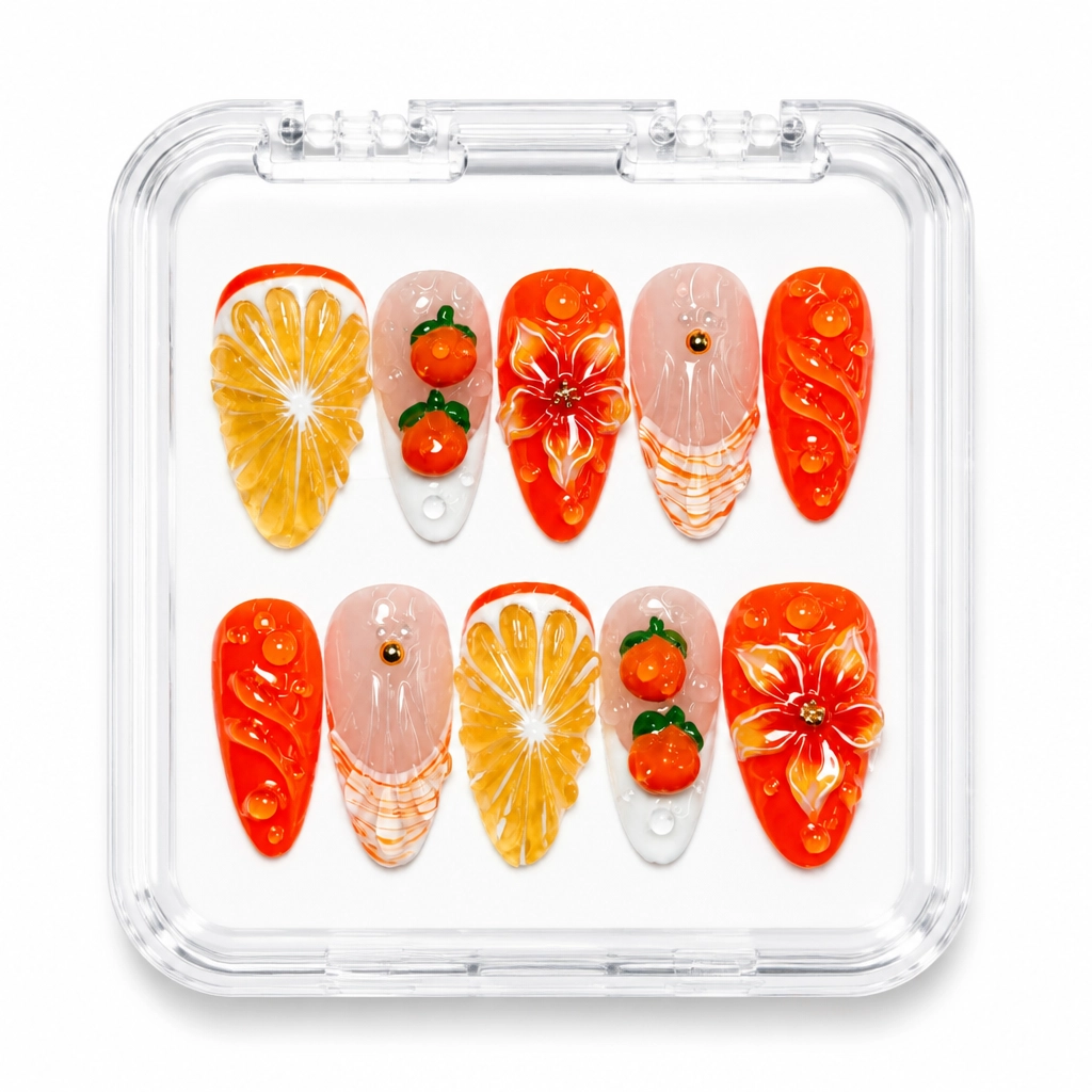 Press-on Nails Wholesale $14.90 Citrus Bliss by Yabe Vietnam
