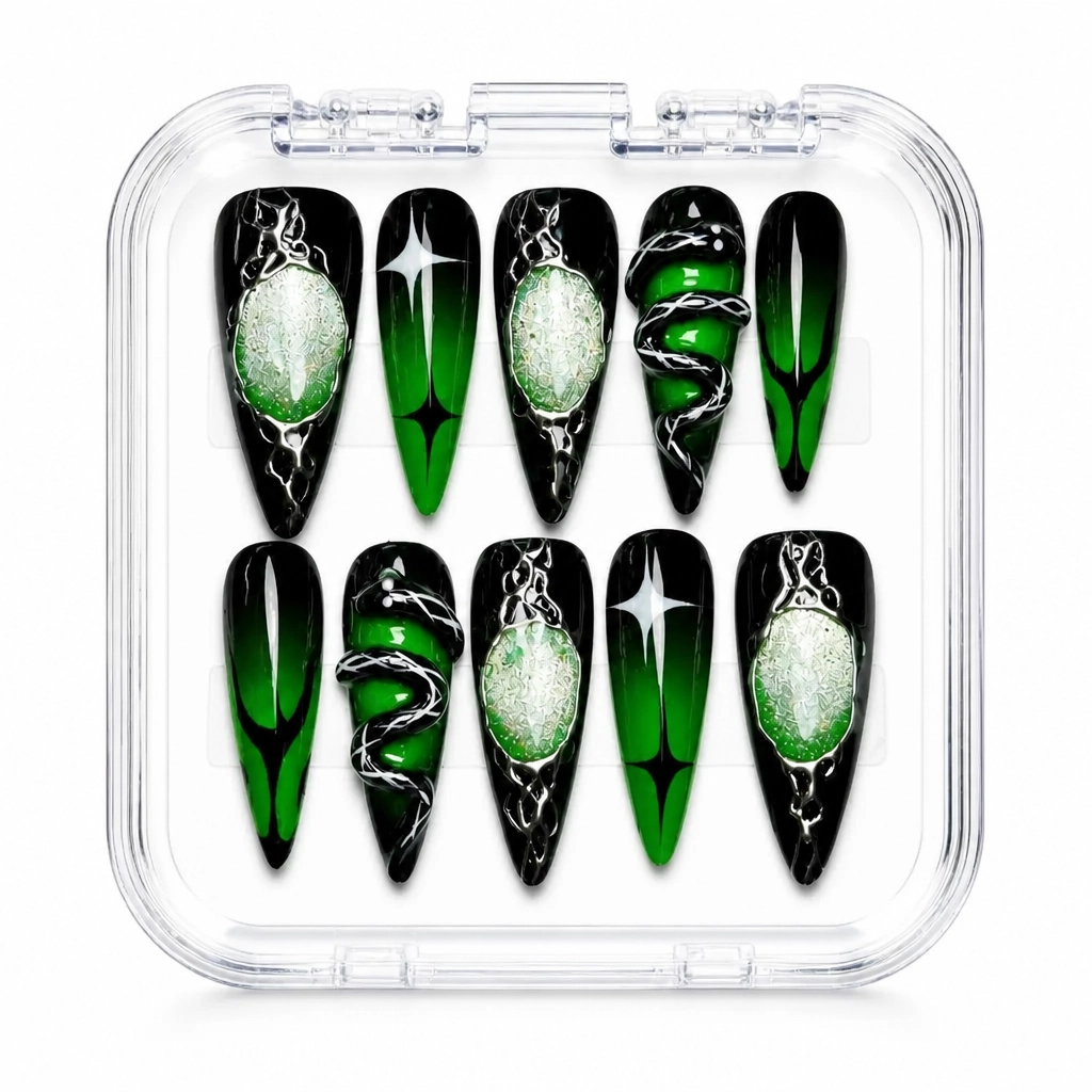 Press-on Nails Wholesale $14.90 Toxic Green Elixir by Yabe Vietnam