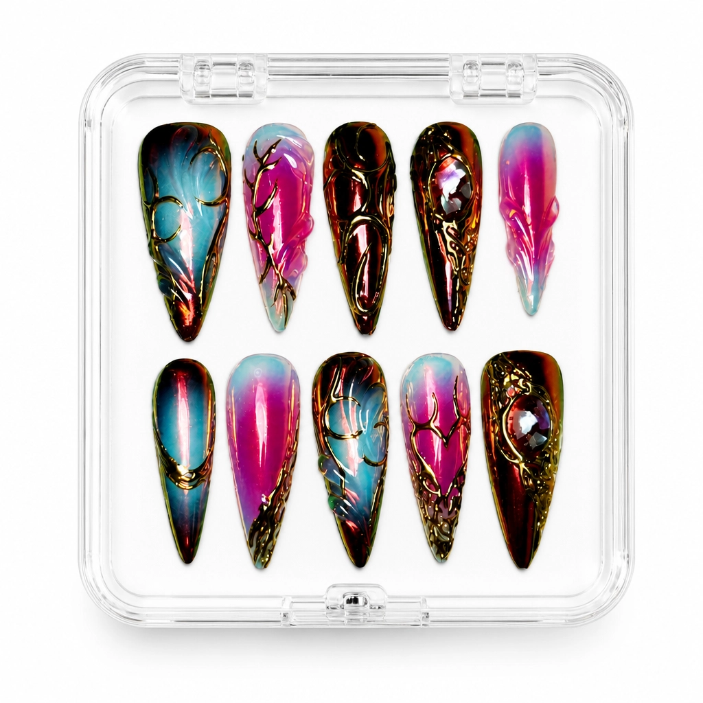 Press-on Nails Wholesale $14.90 Tribal Gold Chic by Yabe Vietnam