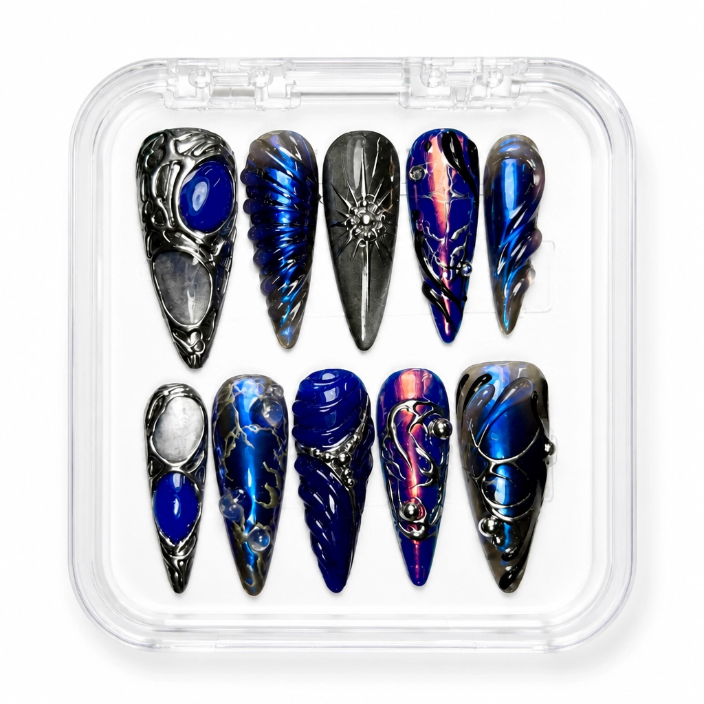 Press-on Nails Wholesale $14.90 Sapphire Nebula by Yabe Vietnam