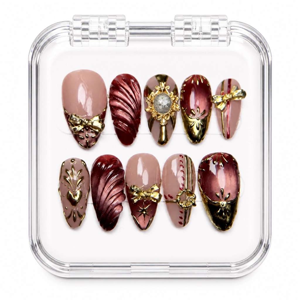 Press-on Nails Wholesale $14.90 Burgundy Luxe by Yabe Vietnam