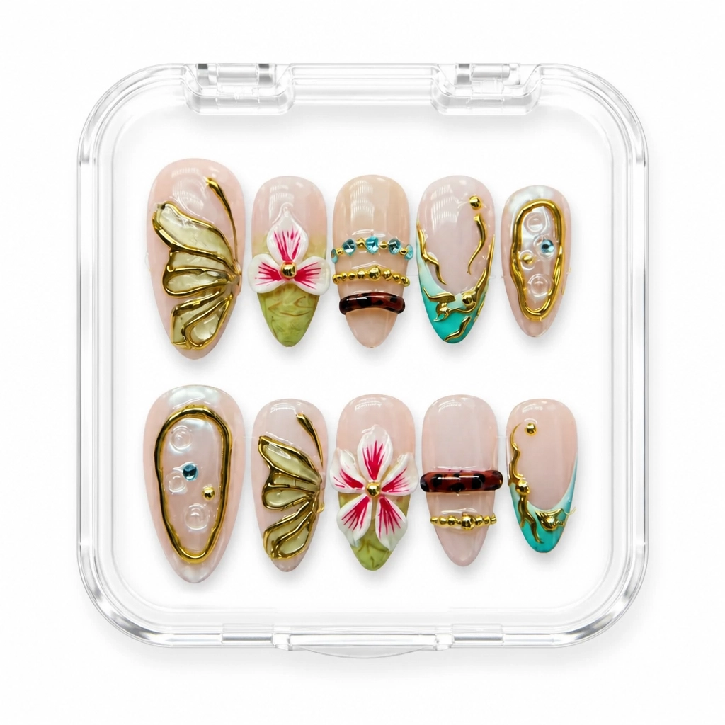 Press-on Nails Wholesale $14.90 Gilded Butterfly Bliss by Yabe Vietnam