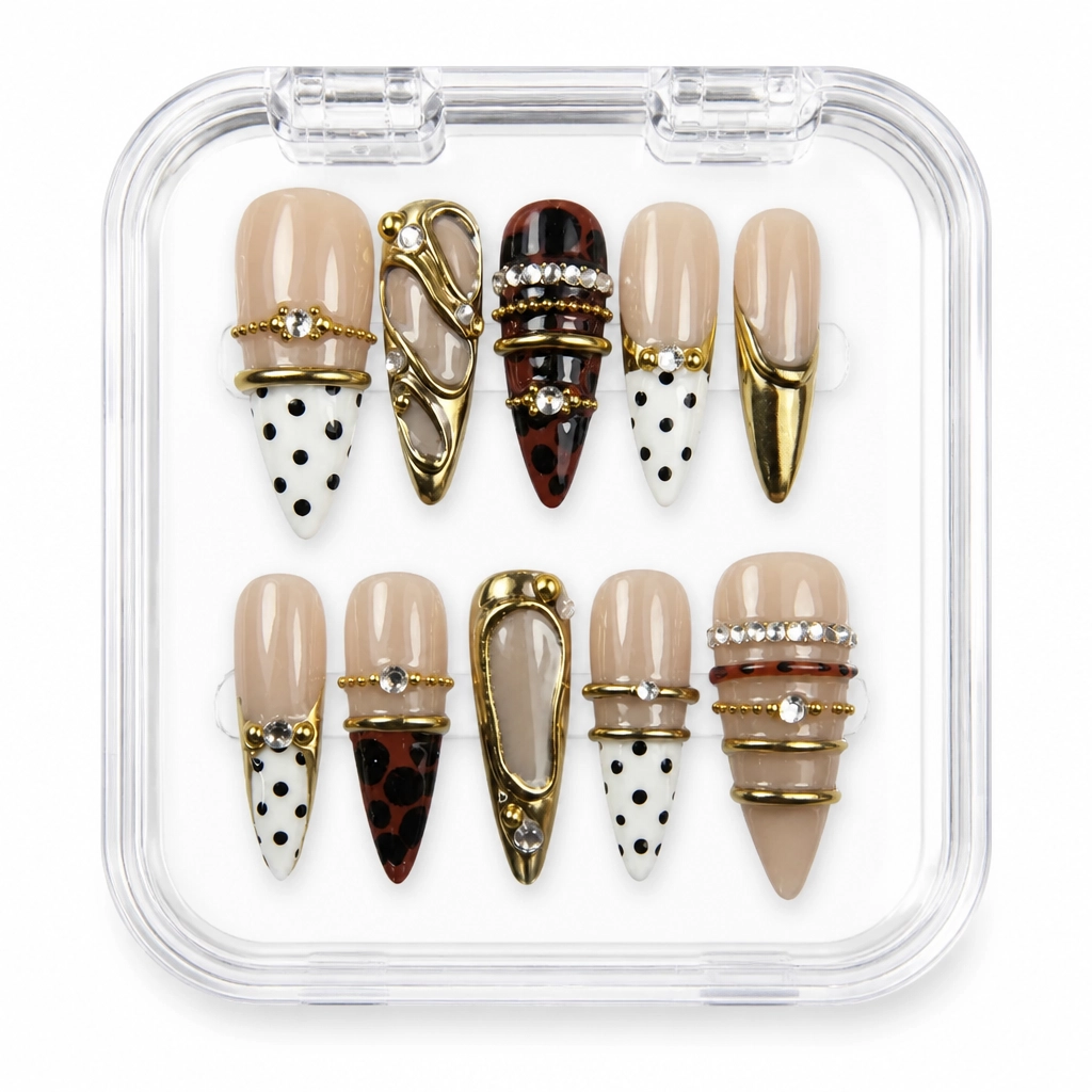 Press-on Nails Wholesale $14.90 Polka Dot Glam by Yabe Vietnam