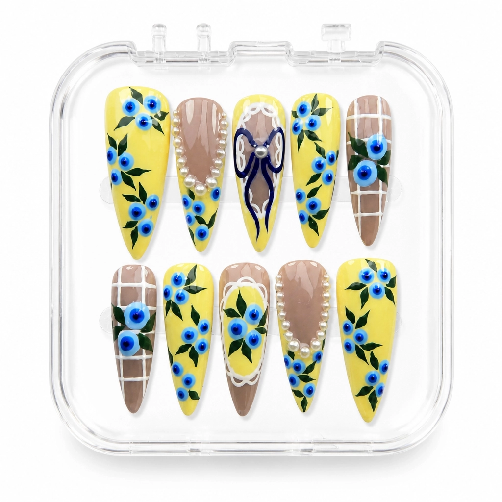 Press-on Nails Wholesale $14.90 Porcelain Blossom by Yabe Vietnam