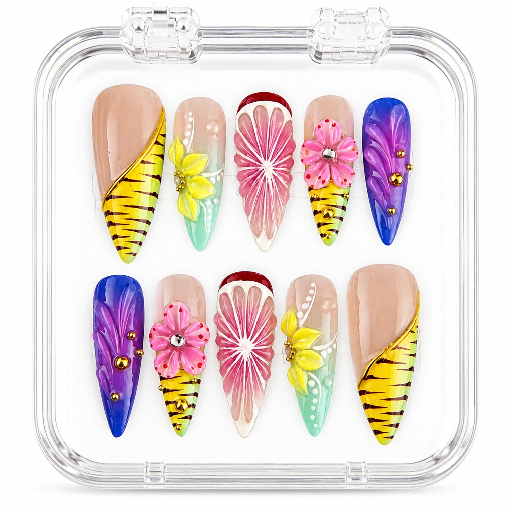 Press-on Nails Wholesale $14.90 Jungle Bloom by Yabe Vietnam
