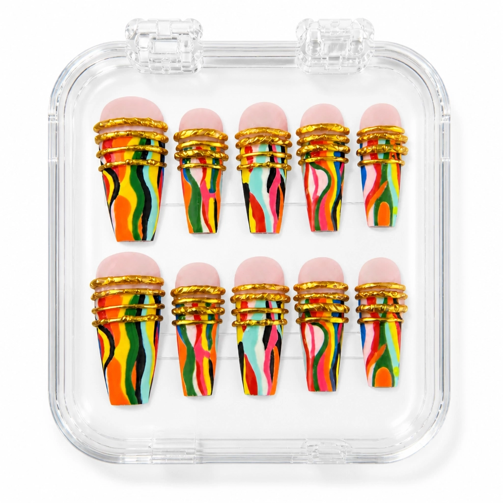 Press-on Nails Wholesale $14.90 Gold Fusion by Yabe Vietnam