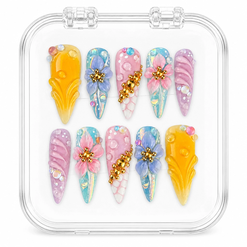 Press-on Nails Wholesale $14.90 Pastel Floral Dream by Yabe Vietnam