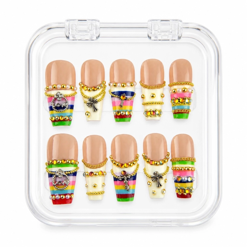 Press-on Nails Wholesale $14.90 Rainbow Luxe by Yabe Vietnam