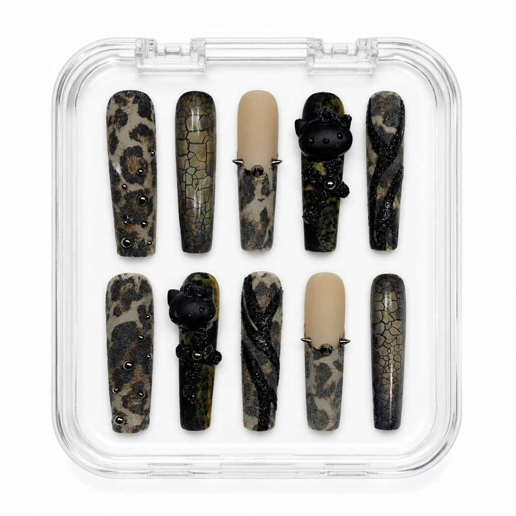 Press-on Nails Wholesale $14.90 Punk Kitty Chic by Yabe Vietnam