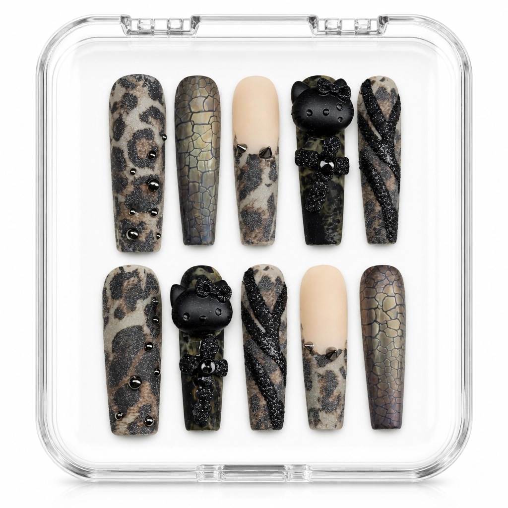 Press-on Nails Wholesale $14.90 Gyaru Noir by Yabe Vietnam