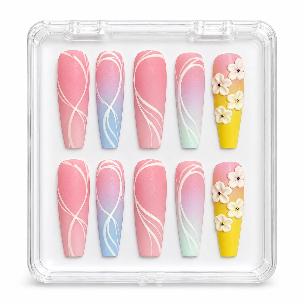 Press-on Nails Wholesale $14.90 Pastel Meadow Dreams by Yabe Vietnam