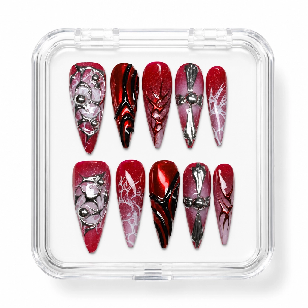 Press-on Nails Wholesale $14.90 Crimson Enchantment by Yabe Vietnam