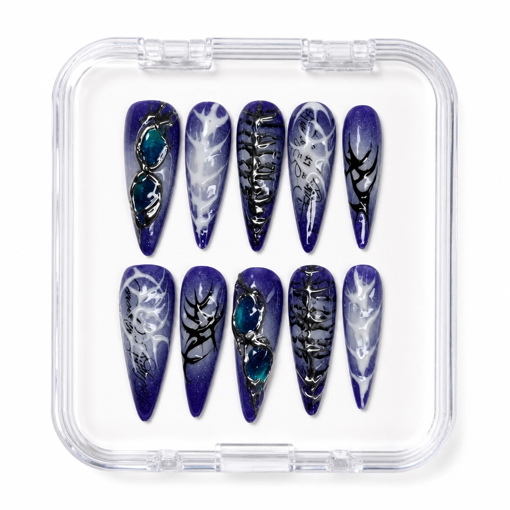 Press-on Nails Wholesale $14.90 Cyber Gothic Odyssey by Yabe Vietnam