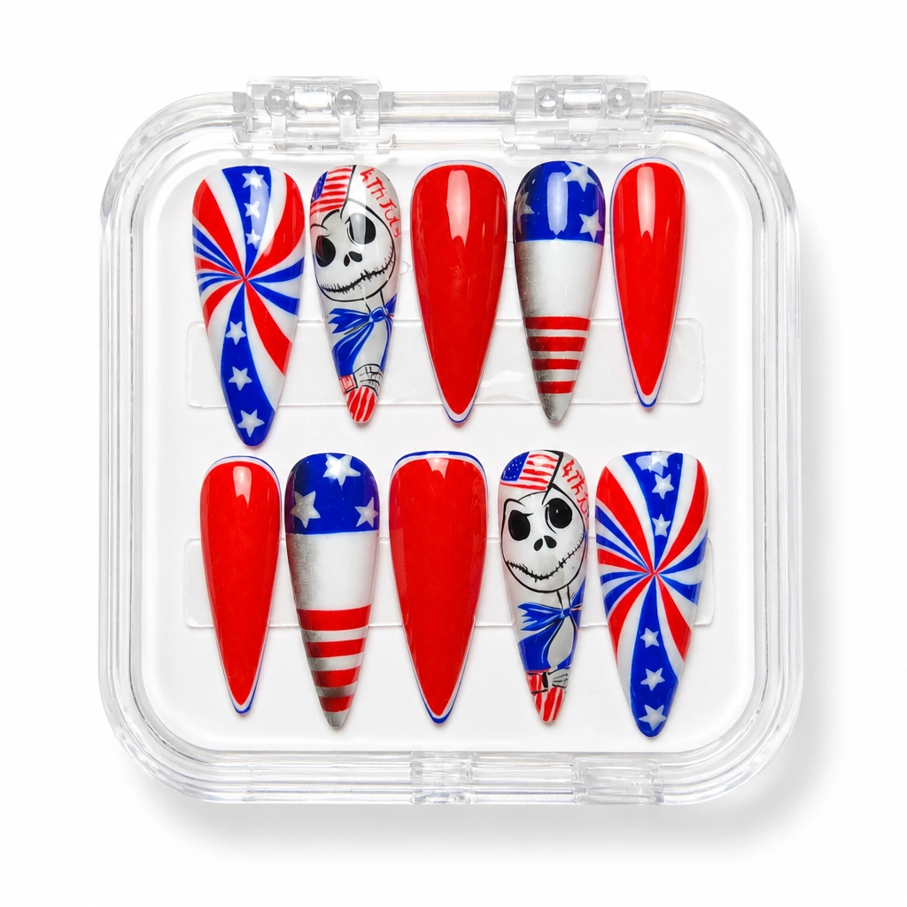 Press-on Nails Wholesale $14.90 Patriotic Spook by Yabe Vietnam