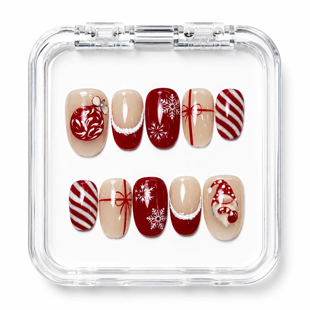 Press-on Nails Wholesale $14.90 Festive Wrap Delight by Yabe Vietnam