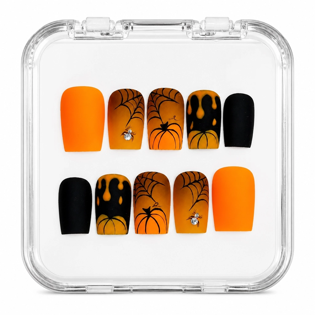 Press-on Nails Wholesale $14.90 Pumpkin Webs by Yabe Vietnam