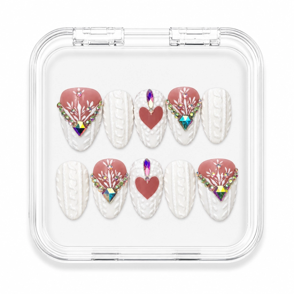 Press-on Nails Wholesale $14.90 Frosted Hearts by Yabe Vietnam