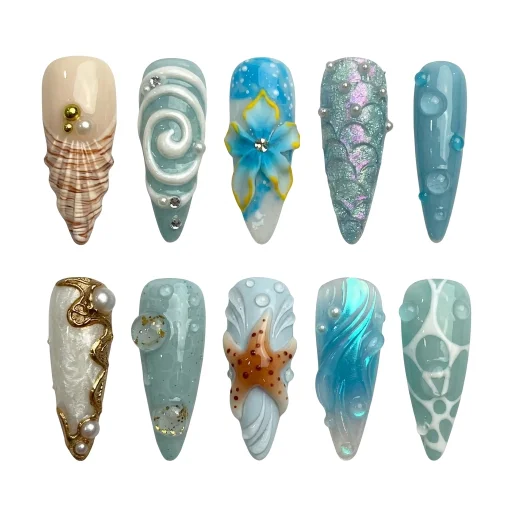 Press-on Nails Wholesale $14.90 Ocean Drift by Yabe Vietnam