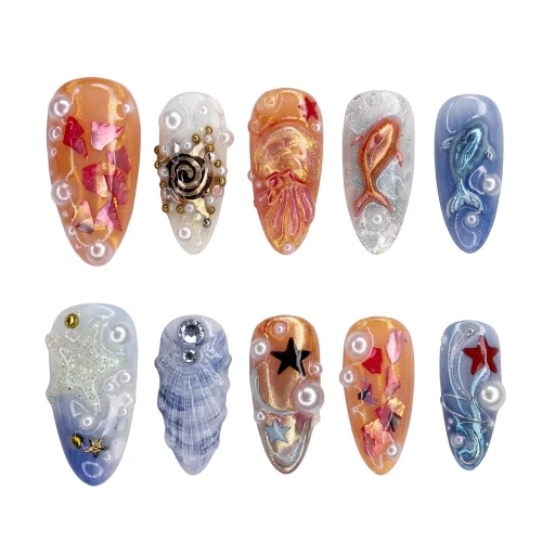 Press-on Nails Wholesale $14.90 Ocean Fantasy by Yabe Vietnam