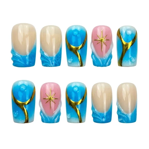 Press-on Nails Wholesale $11.90 Ocean Glow by Yabe Vietnam