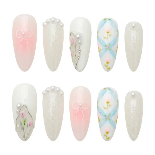 Press-on Nails Wholesale $6.90 Pastel Petalscape by Yabe Vietnam