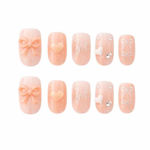 Press-on Nails Wholesale $6.90 Peach Charm by Yabe Vietnam