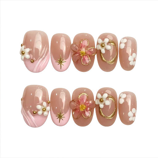 Press-on Nails Wholesale $11.90 Petal Glow by Yabe Vietnam