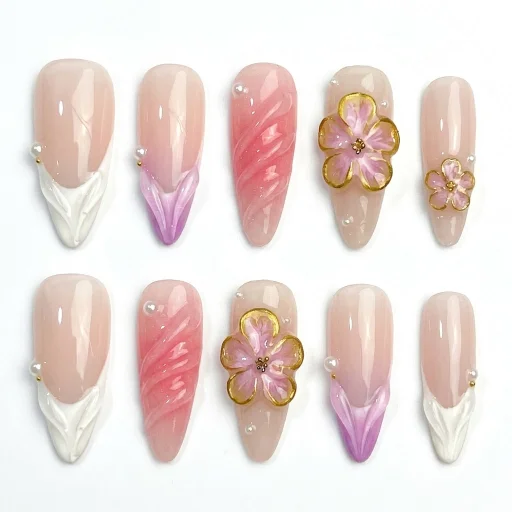 Press-on Nails Wholesale $14.90 Petal Whispers by Yabe Vietnam