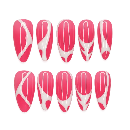 Press-on Nails Wholesale $6.90 Pink Swirl by Yabe Vietnam