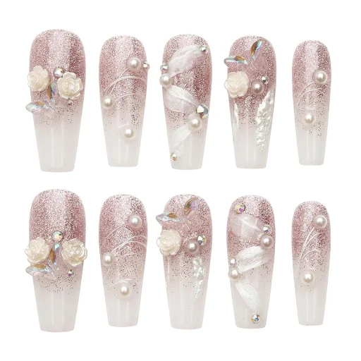 Press-on Nails Wholesale $6.90 Rose Elegance by Yabe Vietnam