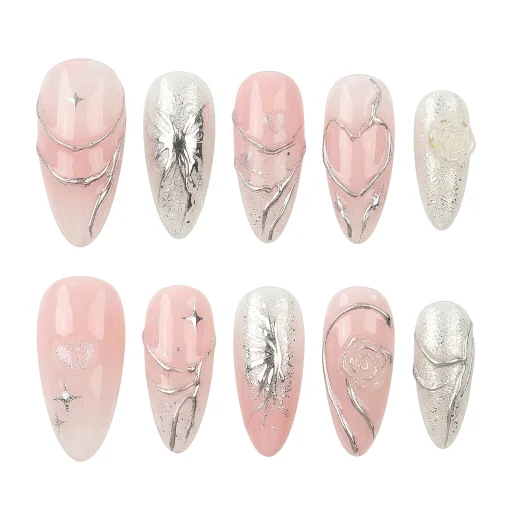 Press-on Nails Wholesale $6.90 Rose Glimmer by Yabe Vietnam