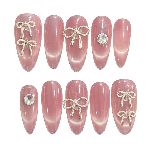 Press-on Nails Wholesale $3.90 Rosy Ribbons by Yabe Vietnam