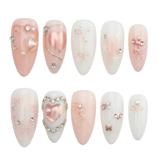 Press-on Nails Wholesale $6.90 Rosy Symphony by Yabe Vietnam