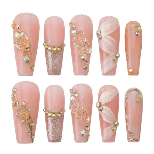 Press-on Nails Wholesale $6.90 Rosy Twirl by Yabe Vietnam