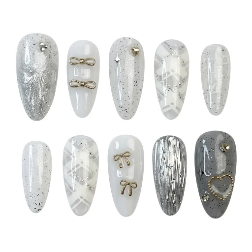 Press-on Nails Wholesale $6.90 Silver Twinkle by Yabe Vietnam