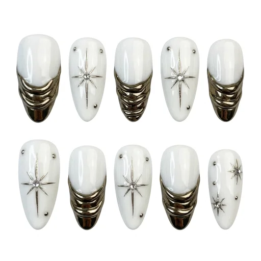 Press-on Nails Wholesale $11.90 Starlit Silver 1964 by Yabe Vietnam
