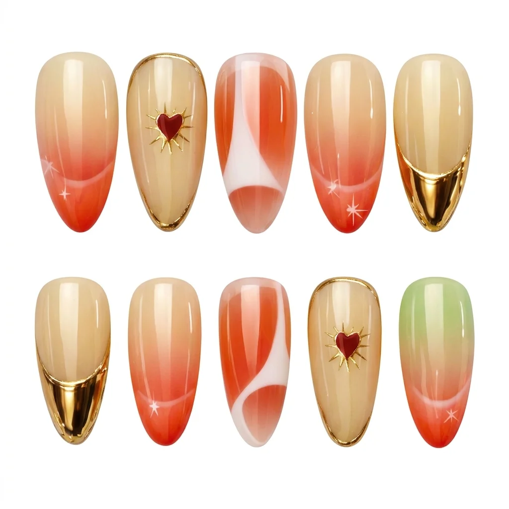 Press-on Nails Wholesale $14.90 Sunset Glow by Yabe Vietnam