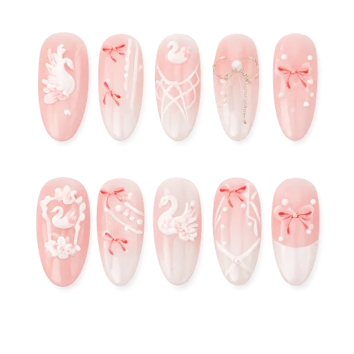 Press-on Nails Wholesale $11.90 Swan Elegance by Yabe Vietnam