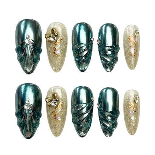 Press-on Nails Wholesale $6.90 Teal Serenity by Yabe Vietnam