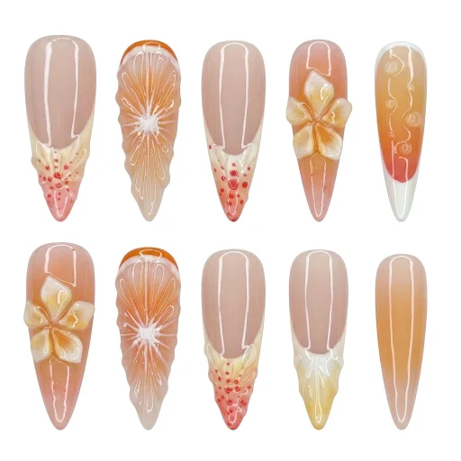 Press-on Nails Wholesale $14.90 Tropical Blossoms by Yabe Vietnam