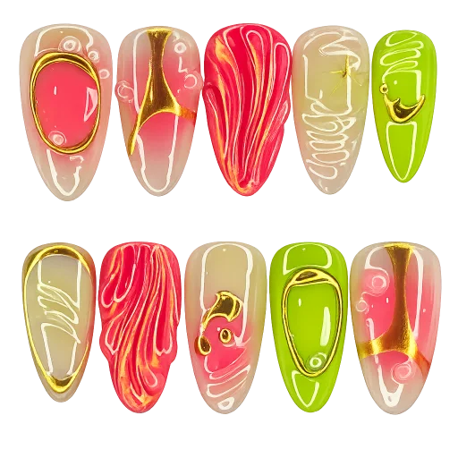 Press-on Nails Wholesale $14.90 Vibrant Swirl by Yabe Vietnam