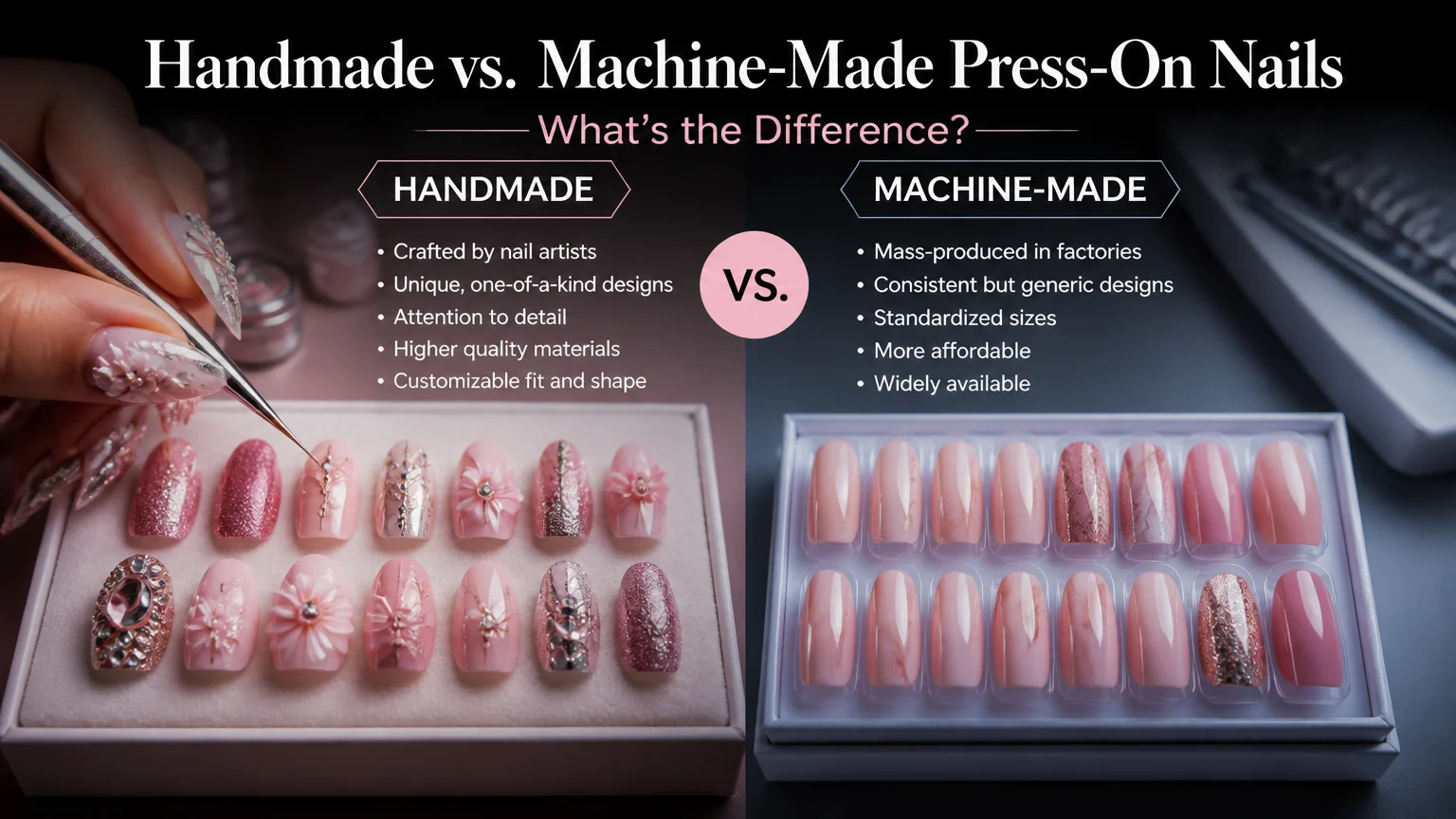 Handmade vs. Machine-Made Press-On Nails: What's the Difference?